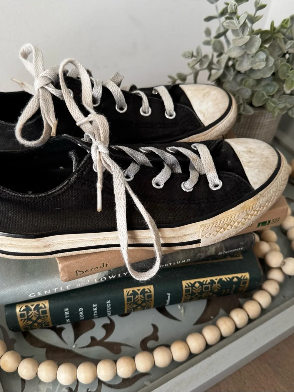 Converse Black Low-Top Kids Sneakers with White Accents
